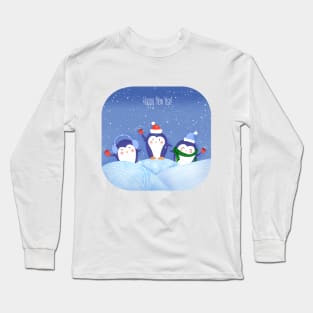 Tree little penguins Long Sleeve T-Shirt